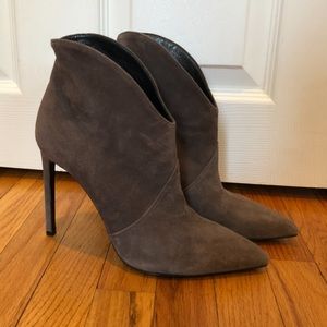 Saint Laurent Grey Suede Ankle Boots